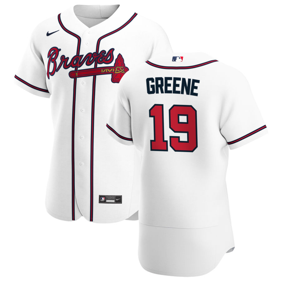 Atlanta Braves #19 Shane Greene Men Nike White Home 2020 Authentic Player MLB Jersey